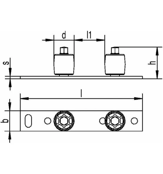 Doppel-Führungsrolle 659 STA ZN Stahlrolle HELM 2 Doppel-Führungsrolle 659 STA ZN Stahlrolle HELM – Bild 2