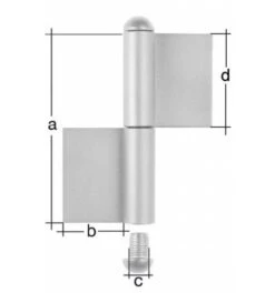 GAH Alberts Konstruktionsband Typ K04 2-tlg.z.Anschweißen EdelstahlRundkopf 160/50/14/80mm