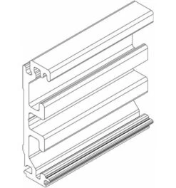 GEZE Zargenausgleichsprofil Wm.Alu.Edelstahl-Look L.1650mm Levolan 60/120