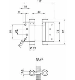 DENI Pendeltürbänder Nr. 33 Stahlblank 125 Mm,