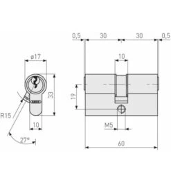 ABUS Türzylinder TI14ST 40/40 Gl. Nr.3 -Abus Geschaft ti14st 1586028 czm 1